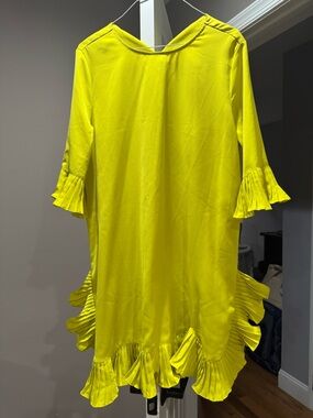 Bright Yellow Ruffle Shift Dress
